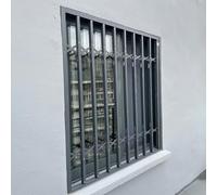 Metal Folding Window Security Bars - Adjustable 20-50in Grey Window Guards with Lock, Strong Basement Window Grille Balustrade for Kids Safety (W120xH160cm/48x63in)