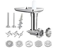 Metal Food Grinder Attachment for KitchenAid Stand Mixers Includes Sausage Stuffer Tubes,Durable Meat Grinder Food Processor Attachment for kitchenAid，with a Wealth of Accessories