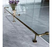 Metal Foot Rail for Bar Desk, Pub Footrest Railing Hardware 4.0 5.0 6.0 7.0 8.0 9.0 10 m, Footrest Leg Pole with Gold Undercounter Mount Hardware(6.4ft/195cm)