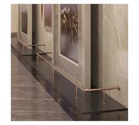 Metal Footrest Guardrail for Gallery, High Load-Bearing & Deformation-Resistant Brackets, Bar Counter Foot Rail System for Hallway (Rose Gold L 20ft/610cm)