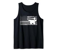 Metal Forge Metal Worker American Flag Patriotic Blacksmith Tank Top