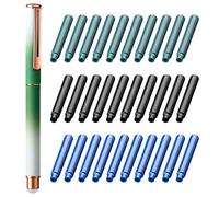 Metal Fountain Pen with 30 Inks Cartridges 0.38mm Tip Erasable for Student Women Men Handwriting Drawing Office Supply