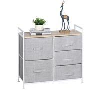 HOMCOM 5 Drawer Linen Basket Storage Unit Organisation w/Shelf 83L X 29W X 77H c