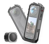 Metal Frame Cage and Silicone Lens Cover for Insta360 x5, Protective Case Built 1/4" Thread Hole Quick Release Plate and Double Cold Shoe, Aluminum Housing Cover Accessories Kit