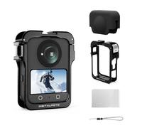 Metal Frame Case for DJI Osmo 360 Accessories, Aluminum Alloy Protective Camera Cage with Quick Release, Silicone Lens Cap Screen Protector