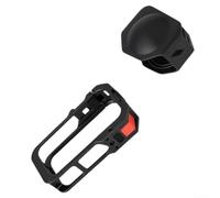 Metal Frame Case for Insta360 X5 Dual Cold Shoe | Dual cold shoe mounts, attach mic and LED light, aluminum alloy build, sl lack finish, includes lens cover