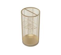 Metal Frame Cylindrical Commercial Metal Umbrella Holder for Entryway Metal Umbrella Stand Rack Metal Large Capacity Modern Indoor Entrance Umbrellas Organizer(Gold,25 * 50cm/9.8 * 19.7in)
