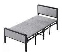 Metal Frame Folding Single Bed Padded Foam Foldable Guest Sleeper For Home Garden
