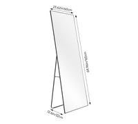 Metal Frame Full Length Mirror with Stand