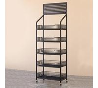 Metal Free-Standing Rolling Drinks Storage Shelf, 3-Tier Commercial Snack Organizer, Kitchen Candy and Potato Chips Holder, Large Display Rack