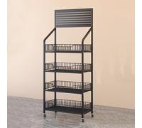 Metal Free-Standing Rolling Drinks Storage Shelf, 3-Tier Commercial Snack Organizer, Kitchen Candy and Potato Chips Holder, Large Display Rack