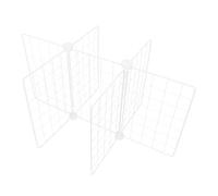 Metal Freezer Divider Rack Iron Storage Shelf Partition 6 Grid | Fridge Bin Separators, Fine Grid Structure, White Finish, Easy Installation, Home Kitchen Use