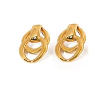 Metal French Styles Earrings Accessory for Women Two Tone Geometric Dangle Designs in Silver and Gold French Styles Earrings