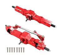 Metal Front Middle Rear Bridge Axle Gear Box Compatible With C14 C24 B14 B24 B16 B36 1/16 Scale RC Car Rock Crawler Trucks Aftermarket Replacement Parts(Red 4WD)