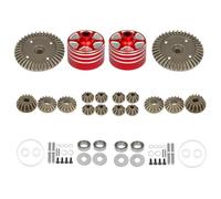Metal Front Rear Differential Gear with Diff Shell RC Parts for Tamiya XV-02 MB-01 XM-01 RC Car (Red)