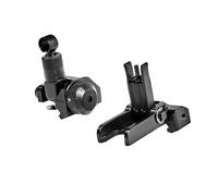 Metal Front & Rear Flip-Up Rapid Transition Sight Kit - Adjustable Tactical Machine Sights, Double Aperture Iron Folding Sights, K600 Backup Scope - Fits 20MM Rail Mounts, Black