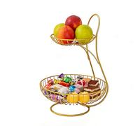 Metal Fruit Basket, 2-Tier Vegetable , Fruit Holder for the Table, for Worktop, Party, Buffet, Home, Kitchen, Home, Office, Dining Table, Living Room, Study