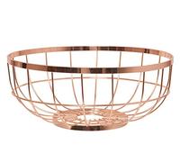 Metal Fruit Basket Bowl Open Grid Copper