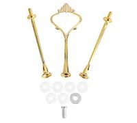 Metal Fruit Cake Cupcake Plate Stand Handle Fitting Hardware, Multi Tiers Cake Plate Stand Handle Cake Stand Hardware Handle, Cake Stand Fittings Hardware Holder for(Three-Tier Small Crown Gold)