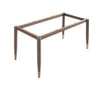 Metal Furniture Leg Kit for Kitchen & Dining Tables, 110cm x 55cm x 72cm, Brown Finish, Ideal for Marble, Glass, or Wood Tops, Includes Suction Cups & Screws.