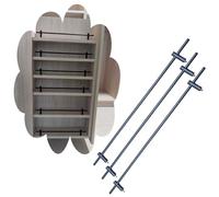 Metal Gallery Rails for Shelves, Decorative Shelf Guard Rail, Replacement Shelf Spindle Rods with Brackets, 22 inches, Sl esign for Home Organization