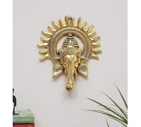 Metal Ganesha ji Statue,Ganpati Wall Hanging Sculpture Lord Ganesh Idol Lucky Feng Shui Wall Decor Your Home, Office,Religious Gift Article Decorative,Showpiece Figurines...