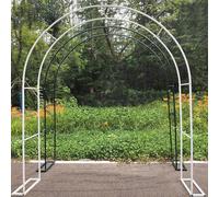 Metal Garden Arbor Arch - 2.4m High Outdoor Wedding Arch for Climbing PlantsBlack Archway Decoration Easy Installation Perfect for Garden and Indoor Use (350x250x40cm)