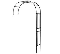 Metal Garden Arbor Arch 6.8ft Wedding & Plant Support Decorative Rose Half Arch in Black Available in 120 280cm Widths for Outdoor Garden Decor