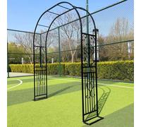 Metal Garden Arbor Arch - Durable Steel Trellis for Climbing Plants, Outdoor Pergola Decoration for Weddings & Gardens, Spacious 3.4x2m / 11.1x7.5ft, Elegant Design