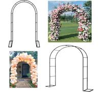 Metal Garden Arbor Arch Weather Resistant Steel Frame Archway for Climbing Plants Free Standing Trellis Pergola 3.5M Wide White Garden Arch 2.2M High(WhiteW1.4M*H2.)
