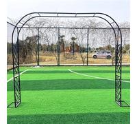 Metal Garden Arbor ArchRustproof Iron Trellis for Climbing Roses Outdoor Pergola Decoration Black 146"W x 98"H Perfect for Garden Pathways and Floral Displays