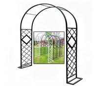 Metal Garden Arch 140-380cm for Climbing Plants & Roses, Freestanding Rose Arch for Weddings & Parties, Decorative Black Arbor, Height 230cm (W240 x H230cm)