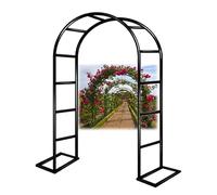 Metal Garden Arch 180x250 cm, Freestanding Rose Arch for Climbing Plants, Weathproof Garden Decoration, Wedding Arbor, Trellis for Trace, Black Color, 140-300 cm Options