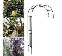 Metal Garden Arch 2.4m - Black for Climbing Plants, Outdoor Decorative Arched Garden Arbor, Sizes: W90xH240x40cm, Ideal for Roses and Vines