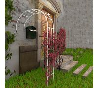 Metal Garden Arch 2.4m - Rose Arch for Climbing Plants, Outdoor Trellis, Half-Arch Design, White, Size: W250xH240x40cm, Perfect for Garden Decor and Plant Support