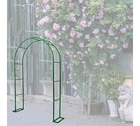 Metal Garden Arch - 2.4m Wide x 2.2m High - Adjustable 120cm to 350cm - Easy Assembly - Perfect for Climbing Plants & Roses - Elegant Green Trellis