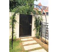 Metal Garden Arch 200cm x 230cm - Galvanized Rose Arbor for Climbing Plants Black Garden Support for Vines and Flowers