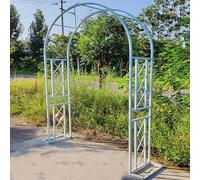 Metal Garden Arch 230cm High x 140-340cm Wide Sturdy Rose Trellis for Climbing Vines & Plants Wedding & Party Decor White 260x230x40cm