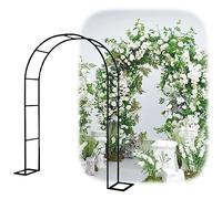 Metal Garden Arch 240cm Trellis for Climbing Plants Roses & Vines Sturdy Garden Structure Iron Pergola Support for Wedding Decor Outdoor Flower Display
