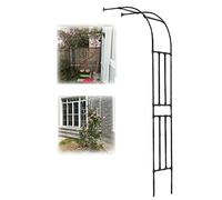Metal Garden Arch - 240cm Weather-Resistant Rose Arbour Dark Black Finish 180x240cm (5.9x7.9ft) for Outdoor Decoration and Plant Support