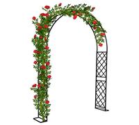 Metal Garden Arch 250cm - Wedding Arbor Patio Black 180x250cm Ideal for Climbing Plants Outdoor Decor Garden Entrance Design