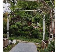 Metal Garden Arch, Anti-Rust, 210cm for Various Plants, Wedding Decor, Black/White, Outdoor Trellis for Climbing Flowers and Vines