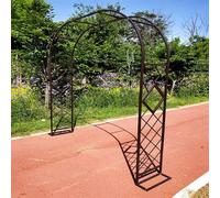 Metal Garden Arch Arbor PergolaIron Trellis for Climbing Plants Outdoor Patio Décor Brown Color 4.6ft Wide x 7.5ft High Perfect for Roses and Vines