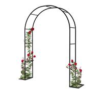 Metal Garden Arch Black 200 x 220 cm Sturdy Support Frame for Climbing Plants Elegant Flower Arbor for Roses & Vines Outdoor Landscape Decoration