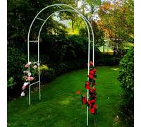 Metal Garden Arch for Climbing Plants - 240x220cm Weather-Resistant Iron Pergola Trellis Perfect for Roses & Vines Adjustable Widths 100-180cm Decorative Garden Feature