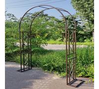Metal Garden Arch for Climbing Plants and Vines - Sturdy Rose Archway for Weddings and Parties - 230cm High x 140cm to 340cm Wide, Ideal for Garden Decoration