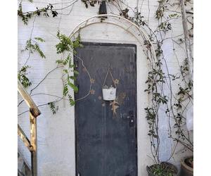 Metal Garden Arch for Climbing Plants Doorway Trellis for Doors & Entrances Wall Mounted Half Round Arbor Outdoor Lacape Det