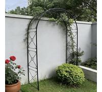 Metal Garden Arch for Climbing Plants - Durable Iron Trellis Support Frame for Roses, Vines, and Clematis - 240cm Tall Walk-Through Archway