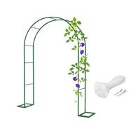 Metal Garden Arch for Climbing Plants - Elegant Arbor for Roses, Vines & Flowers - 240W x 220H cm - Sturdy Green Trellis Support for Outdoor Gardens & Patios
