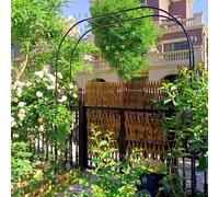 Metal Garden Arch for Climbing Plants, Extra Tall 98" Trellis, Sturdy Black Steel Frame, Perfect for Roses, 122" W x 98" H Outdoor Decor